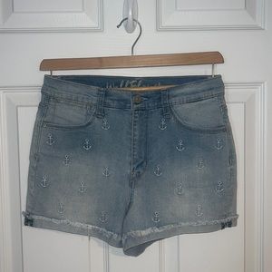 Wallflower Denim Shorts With Anchors